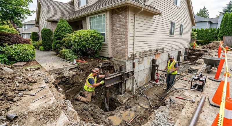Our team working on Foundation Repair projects in Anoka County, MN