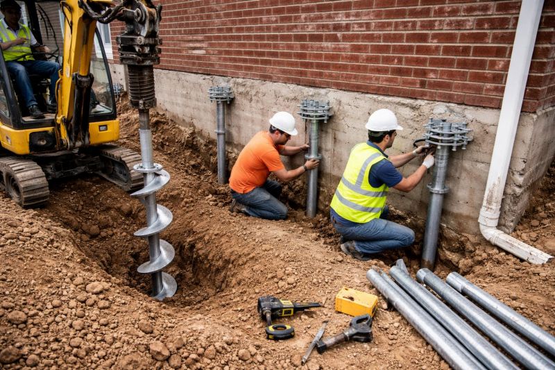 Helical Piers Installation in Anoka County, MN