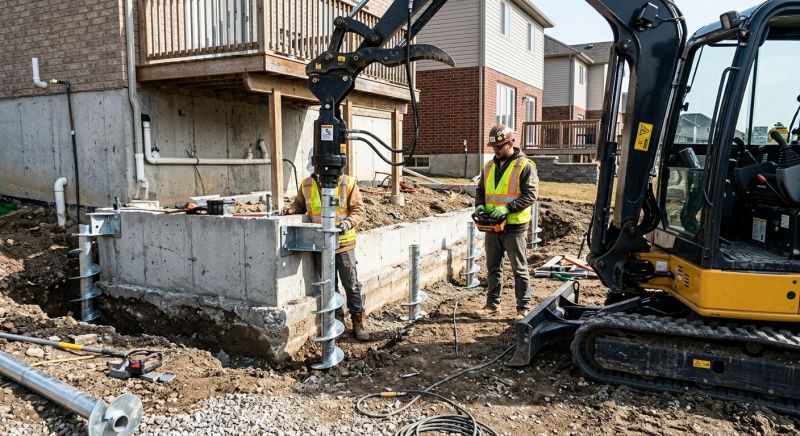 Helical Pile Installation in Anoka County, MN