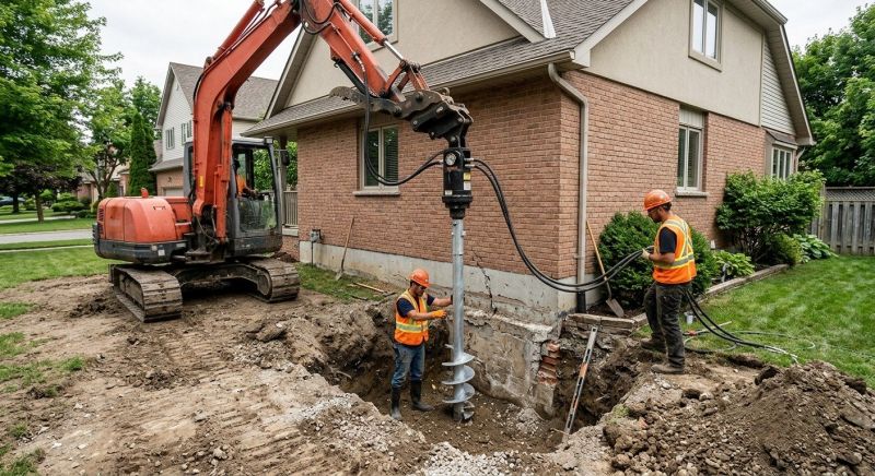 Helical Pile Installation in Anoka County, MN
