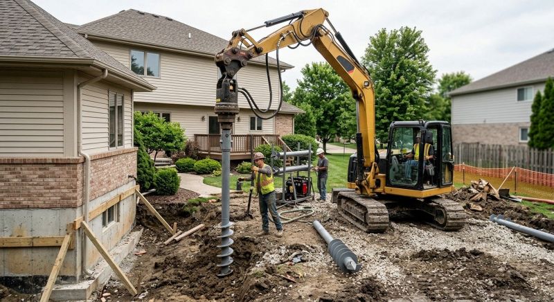 Helical Pile Installation in Anoka County, MN
