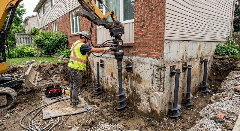 Helical Pile Installation in Anoka County, MN