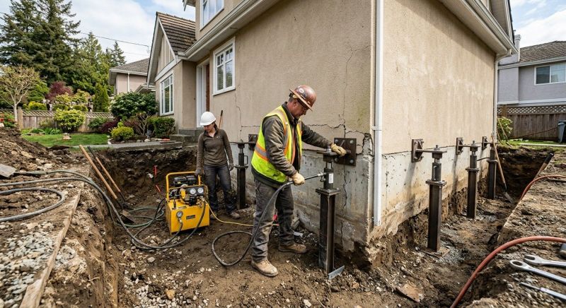 Sinking Foundation Repair in Andover, MN