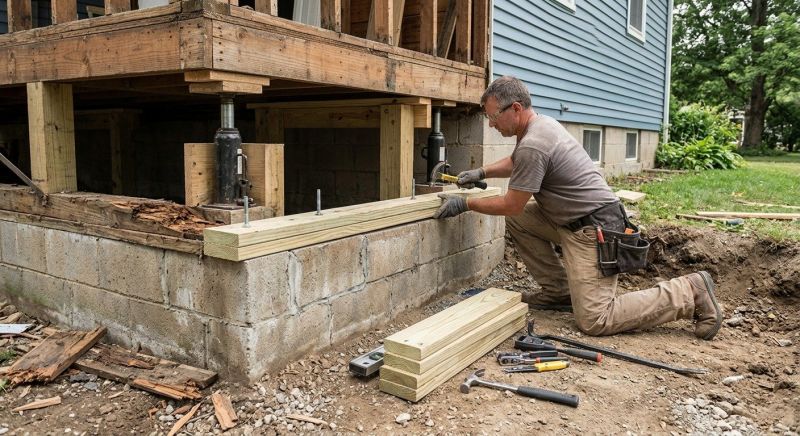 Sinking Foundation Repair in Monticello, MN